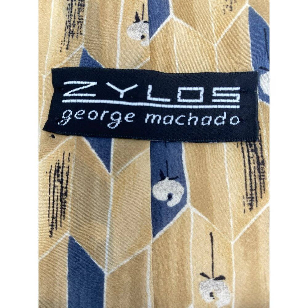 Zylos George Machado MCM Retro Italy Italian Silk Tie Neck Luxury Vintage Mens - Picture 6 of 6